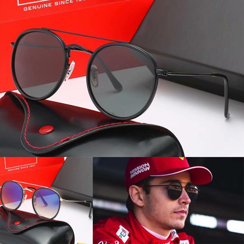 Brand designer Classic Round Polarized Sunglasses driving Eyewear Metal Gold Frame Glasses Men Women Sunglasses Polaroid glass Lens 3547F