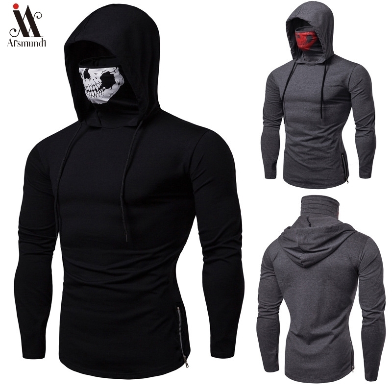 Long Sleeve Fitness Hoodies Men Autumn Thin Sweatshirt Male Sporting Slim Fit Streetwear Solid Pullover street Hoodie White 201020