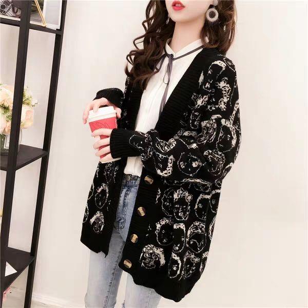 Jacket Women's autumn and winter mid length cardigan sweater 2020 new Korean loose Knitted Top, Black
Jacket Women's autumn and winter mid length cardigan sweater 2020 new Korean loose Knitted Top, Black