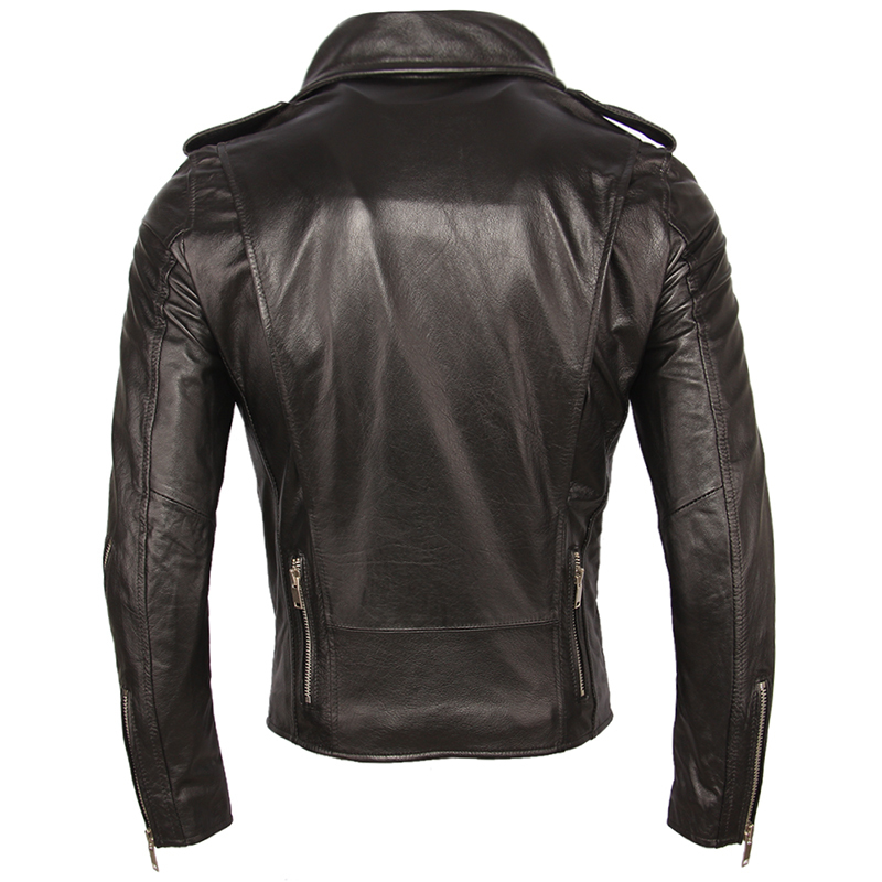 Motorcycle Leather Jacket Men Genuine Leather Jackets 100% Cowhide Sheepskin Moto Biker Leather Jacket Man Skin Coat Autumn M353 201128