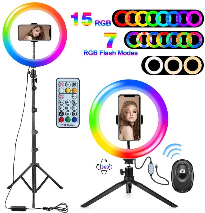 LED Colorful Dimmable Ring Light with Tripod USB Selfie Light Ring Lamp Big RGB Ringlight with Stand TikTok Youtube Live
LED Colorful Dimmable Ring Light with Tripod USB Selfie Light Ring Lamp Big RGB Ringlight with Stand TikTok Youtube Live
