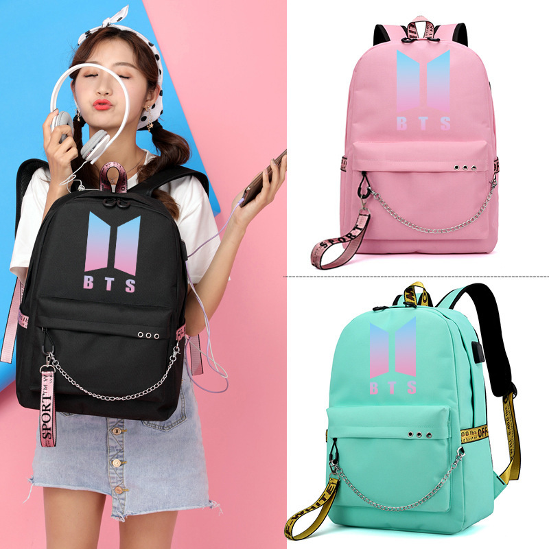 chain bulletproof youth group BTS same backpack cute USB charging peripheral schoolbag, Chain black
chain bulletproof youth group BTS same backpack cute USB charging peripheral schoolbag, Chain black