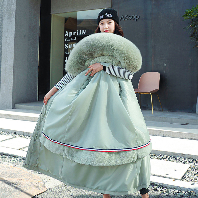 Plus Size 4XL Winter Jacket Women New Loose Hooded Long Parka Mujer Thick Warm Black Overcoat Down Cotton Coat Female 201019