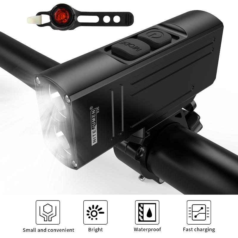Super Bright Smart Bicycle Light XM-L T6 USB Built-in Rechargeable 2600mAh Battery Bike Light Waterproof LED Headlight
Super Bright Smart Bicycle Light XM-L T6 USB Built-in Rechargeable 2600mAh Battery Bike Light Waterproof LED Headlight