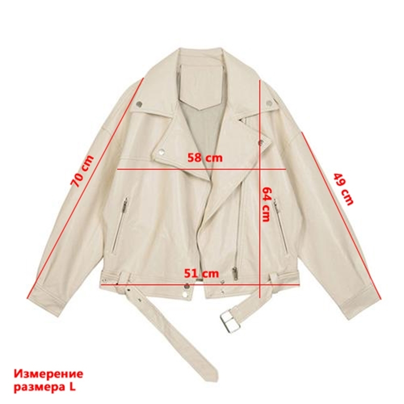 FTLZZ New Spring Women Pu Leather Motorcycle Jacket Female With Belt Solid Color Jackets Ladys Loose Casual Jacket 201020