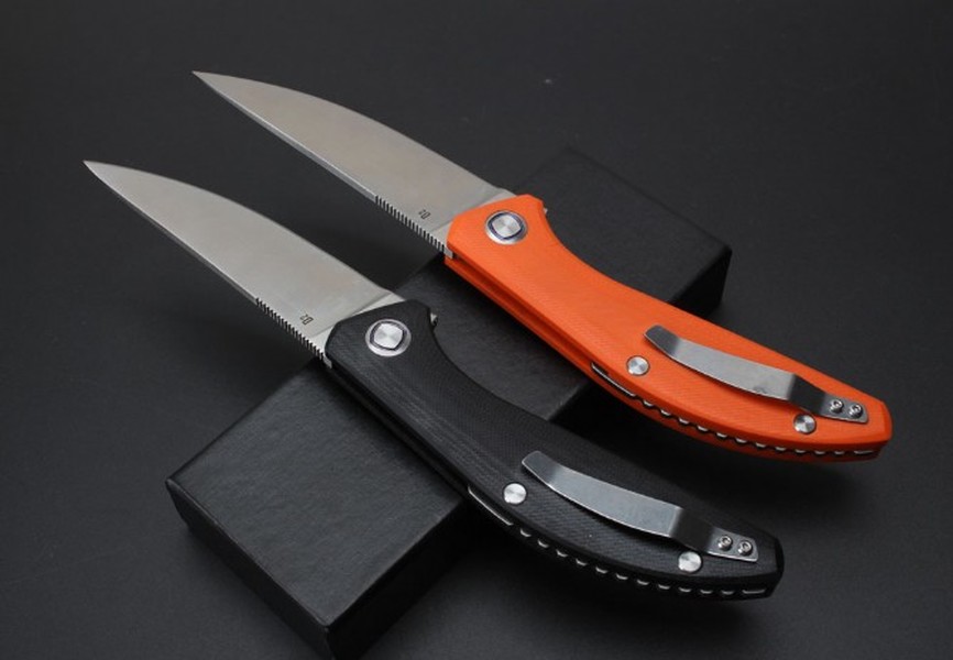 Shigov Sieg satin D2 blade G10 handle 58-60HRC pocket folding knife Hunting camping survival tool knives Xmas gift a1640