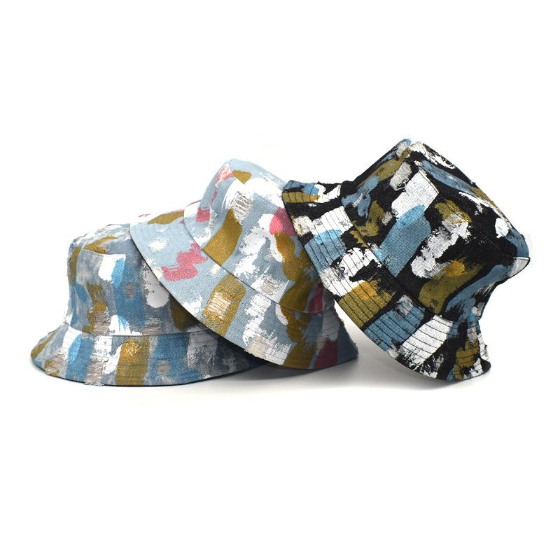 New style ripped denim fisherman hat men and women outdoor travel graffiti double-sided basin hat
New style ripped denim fisherman hat men and women outdoor travel graffiti double-sided basin hat