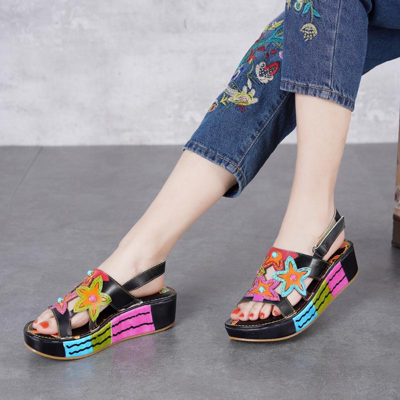 2021 VALLU Flat Platform Shoes Women Sandals Genuine Leather Open Toes Colorful Flower Lady Slingback Sandals Plus Size, Multi
2021 VALLU Flat Platform Shoes Women Sandals Genuine Leather Open Toes Colorful Flower Lady Slingback Sandals Plus Size, Multi