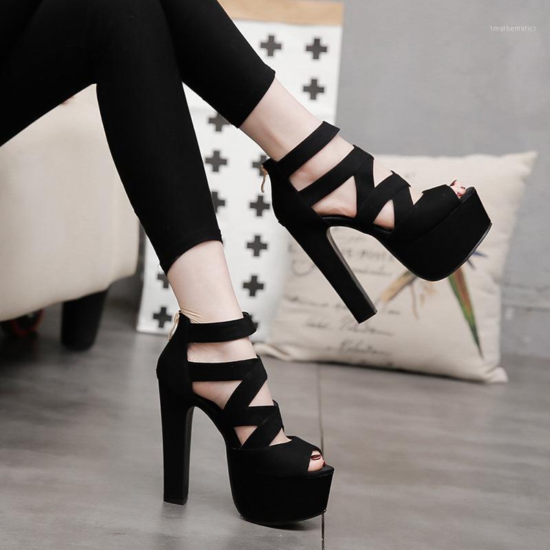 Spring Summer 15CM Fashion Thick with Sandals Fish Mouth Shoes High-heeled Hollow Sandals Nightclub High sandalias mujer1, Apricot
Spring Summer 15CM Fashion Thick with Sandals Fish Mouth Shoes High-heeled Hollow Sandals Nightclub High sandalias mujer1, Apricot