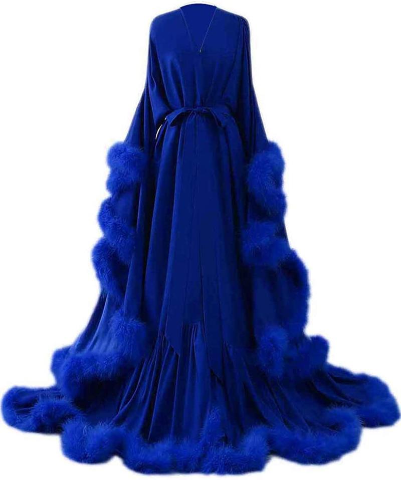 Women's Feather Bridal Robe Wedding Scarf Long Lingerie Robe Nightgown Bathrobe Sleepwear with Belt, Yellow
Women's Feather Bridal Robe Wedding Scarf Long Lingerie Robe Nightgown Bathrobe Sleepwear with Belt, Yellow