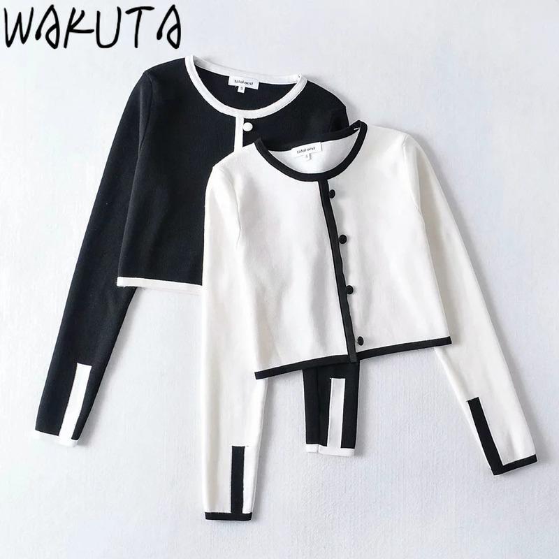 WAKUTA Elegant Short Cardigan Women Vintage Stylish O-neck Single Breasted Long Sleeve Knitted Coat Slim Simple Ladies Tops 2020, Black
WAKUTA Elegant Short Cardigan Women Vintage Stylish O-neck Single Breasted Long Sleeve Knitted Coat Slim Simple Ladies Tops 2020, Black