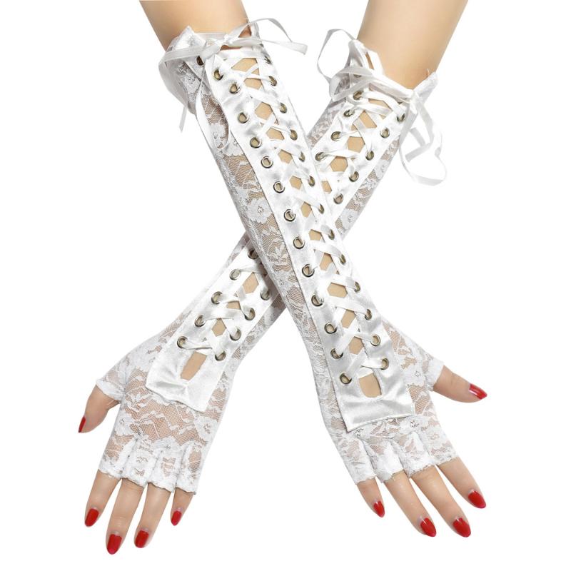 Sexy Lady Long Gloves Spring Lace Ribbon Elbow Length Half-finger Gloves Fingerless Fishnet Mesh Etiquette Party Accessories
Sexy Lady Long Gloves Spring Lace Ribbon Elbow Length Half-finger Gloves Fingerless Fishnet Mesh Etiquette Party Accessories