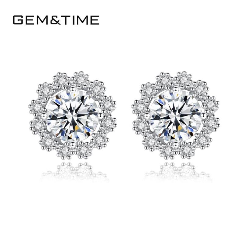 Gem&Time 925 Sterling Silver 1ct Moissanite VVS Diamond Stud Earring For Women Fine Jewelry Statement Wedding Gift
Gem&Time 925 Sterling Silver 1ct Moissanite VVS Diamond Stud Earring For Women Fine Jewelry Statement Wedding Gift
