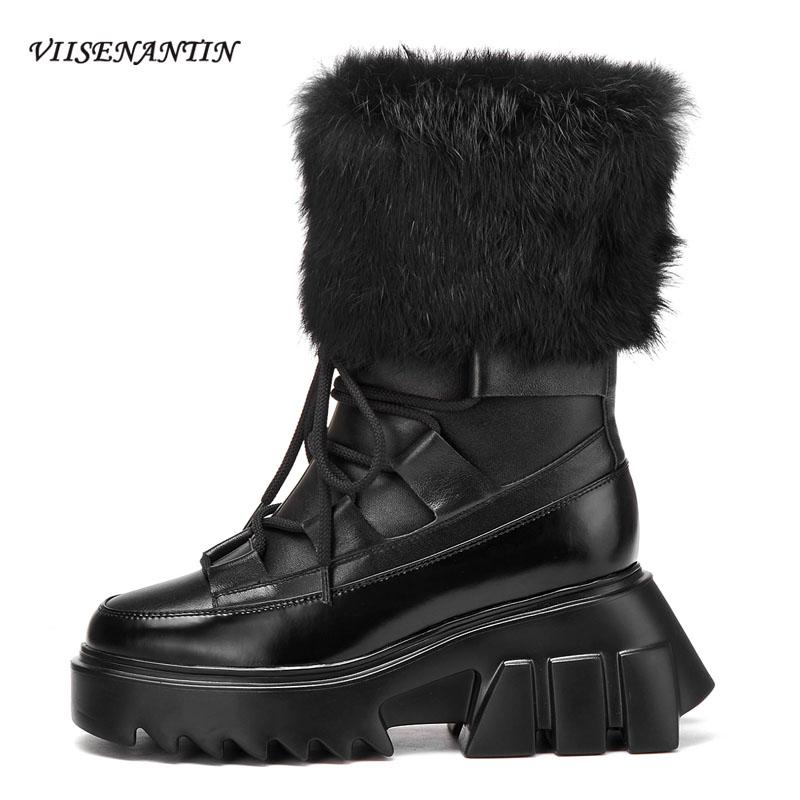 Fur Snow Boots Plus Velvet Warm Sponge Cake Bottom Women's Boots Leather Short Tube Platform All-match Cotton, Black
Fur Snow Boots Plus Velvet Warm Sponge Cake Bottom Women's Boots Leather Short Tube Platform All-match Cotton, Black