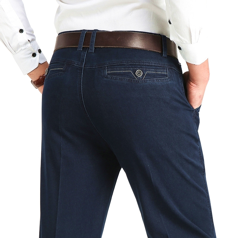 Business Loose 100% Cotton Fabric Jeans for Men Spring Autumn Male Brand Classic Straight Stretch Long Denim Pants Mens Trousers 201120, Dark blue jeans
Business Loose 100% Cotton Fabric Jeans for Men Spring Autumn Male Brand Classic Straight Stretch Long Denim Pants Mens Trousers 201120, Dark blue jeans