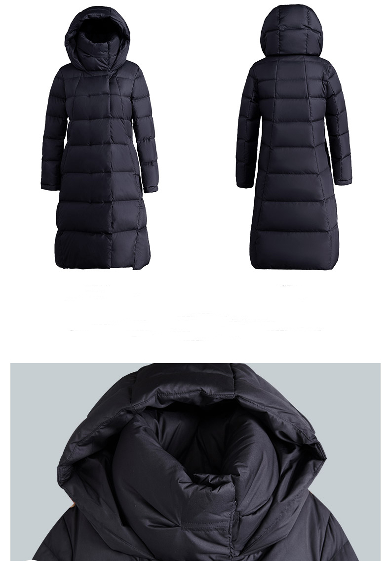 womens winter long puffer down jackets thick black navy blue red plus size warm winter down coats 201029
