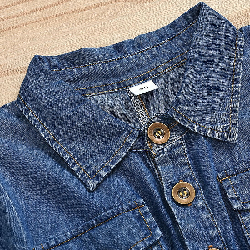 Humor Bear 2020 Girls Summer Clothiing Casual Children Clothing Jumpsuit Denim Cotton Kids Short Sleeve Shorts Toddler ClothesX1019