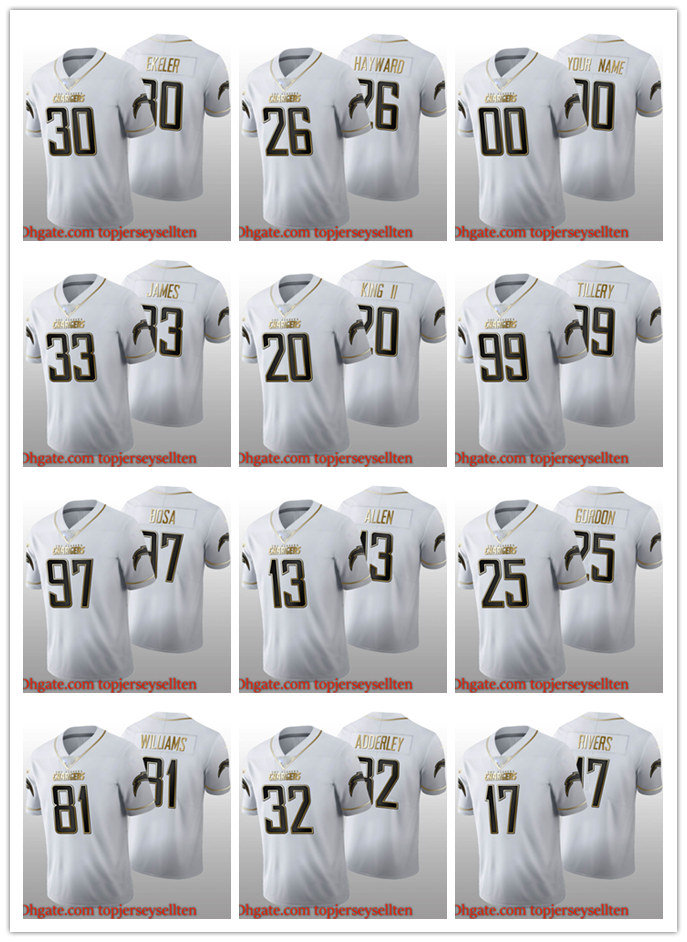 Los Angeles Chargers MEN WOMEN YOUTH Keenan Allen Junior Seau Austin Ekeler White Golden Edition 100th Season football Jersey, Black;red
Los Angeles Chargers MEN WOMEN YOUTH Keenan Allen Junior Seau Austin Ekeler White Golden Edition 100th Season football Jersey, Black;red