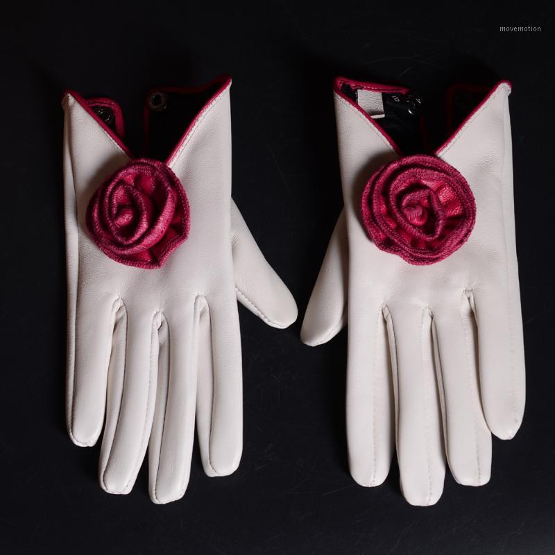 Women's Ladies Genuine Leather Fashion Original Flower Decoration Thin Lining Beige Short Gloves1
Women's Ladies Genuine Leather Fashion Original Flower Decoration Thin Lining Beige Short Gloves1