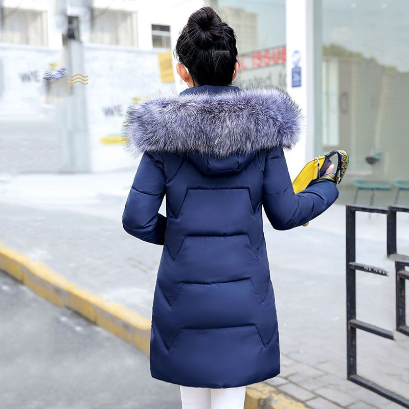 Fur collar winter coat ladies thick warm hooded long jacket women elegant slim white cotton parka women outwear DR653 201201