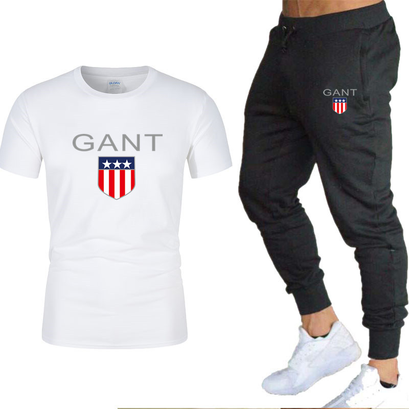 2021 summer 100% cotton men's running sportswear printed with GANT fashion two-piece T-shirt and pants suit Q0125, Gray
2021 summer 100% cotton men's running sportswear printed with GANT fashion two-piece T-shirt and pants suit Q0125, Gray