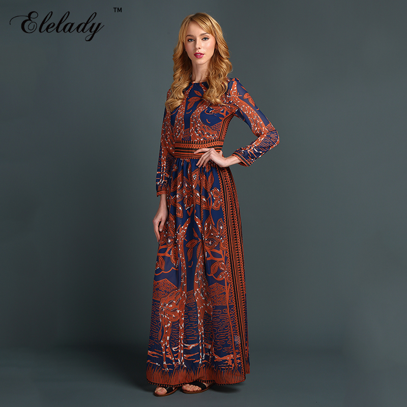 Southpire Bohemian Women Chiffon Long Dress Autumn Winter Casual Dress Female Elegant Party Dresses Vintage Clothes 201029