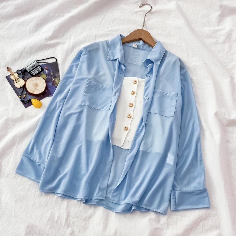 Shirts Woman Chiffon Thin Loose Single-Breasted Top Women Blusas MujerDropshipping, White
Shirts Woman Chiffon Thin Loose Single-Breasted Top Women Blusas MujerDropshipping, White