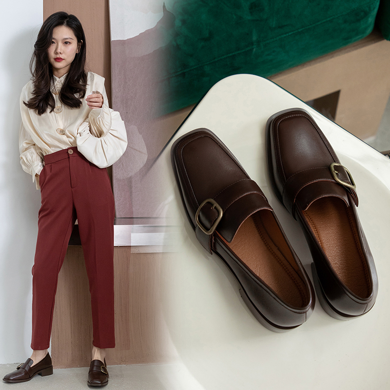 2021 Women's Pumps 22-25cm Natural Foot Toe Feminine Heels Classic Vintage Buckle Black Shoes 3BJZ, Brown.
2021 Women's Pumps 22-25cm Natural Foot Toe Feminine Heels Classic Vintage Buckle Black Shoes 3BJZ, Brown.