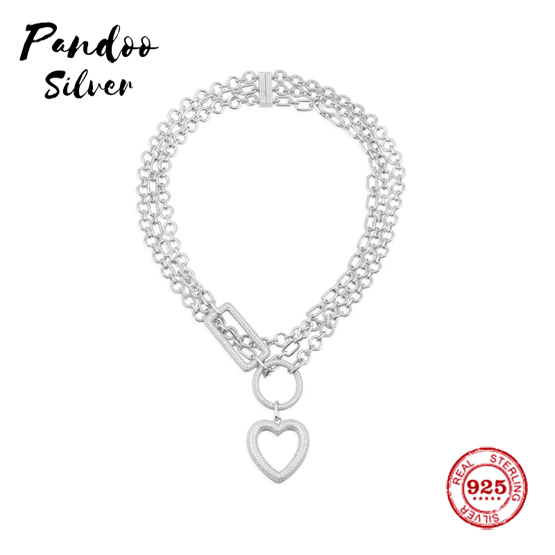 Christmas Gift For Women S925 Sterling Jewelry Copy, Heart Circle And Rectangle Triple Chain Necklace High Quality
Christmas Gift For Women S925 Sterling Jewelry Copy, Heart Circle And Rectangle Triple Chain Necklace High Quality