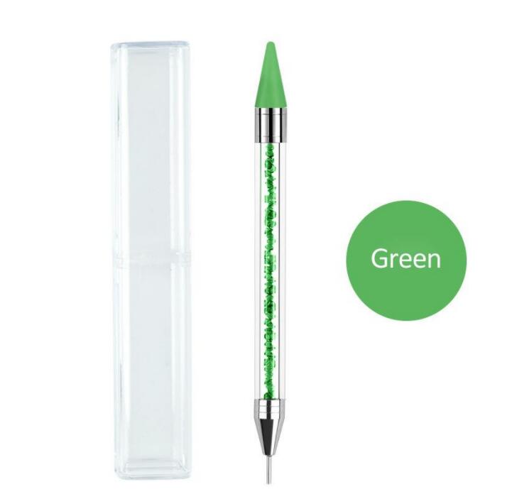 Tamax 1pc Dual-ended Nail Dotting Pen Crystal Beads Handle Rhinestone Studs Picker Wax Pencil Manicure Glitter Powder Nail Art Tools2021