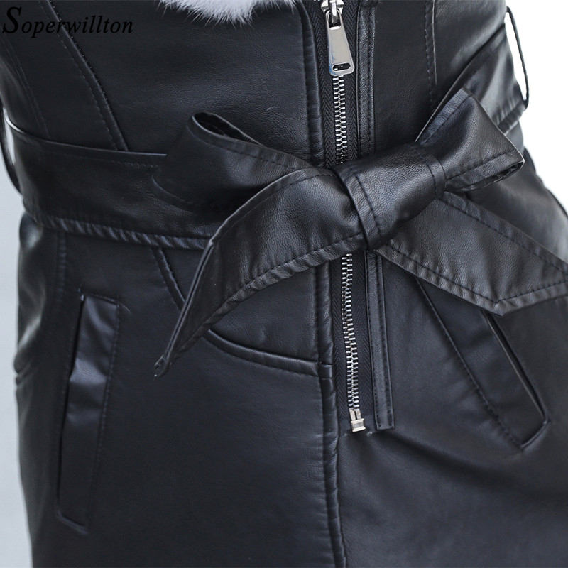 Leather Jacket Women Suede Coat Female Winter Long Sleeve Faux Leather Coat Motorcycle Fur Jacket Ladies PU Plus Size PR9 201030