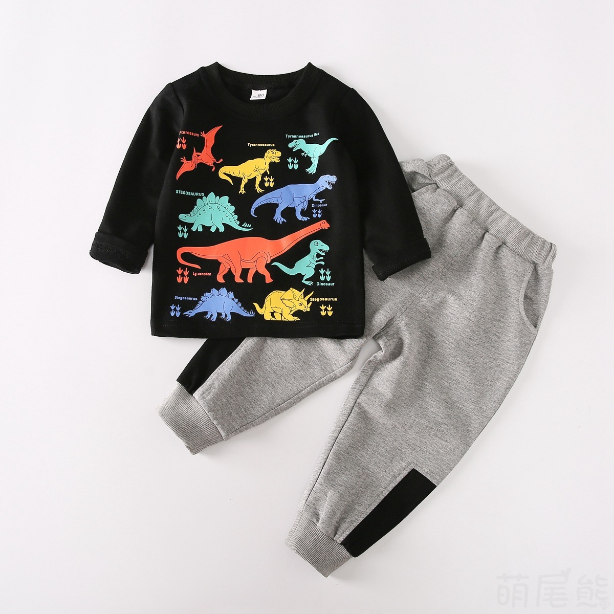2020 Autumn Soft Cotton Baby Boys Clothes Set Newborn Baby Clothing Long Sleeve Sweatshirt Tops+Pants 2Pcs Infant Sport SuitX1019