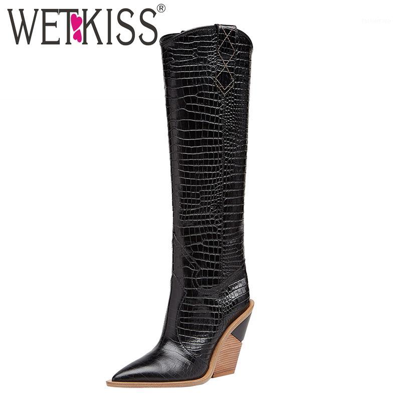 WETKISS Emboss Pu Boots Women Knee High Boot Pointed Toe Shoes Female Wedges High Heels Wood Shoes Ladies Plus Size 33-481, Black
WETKISS Emboss Pu Boots Women Knee High Boot Pointed Toe Shoes Female Wedges High Heels Wood Shoes Ladies Plus Size 33-481, Black
