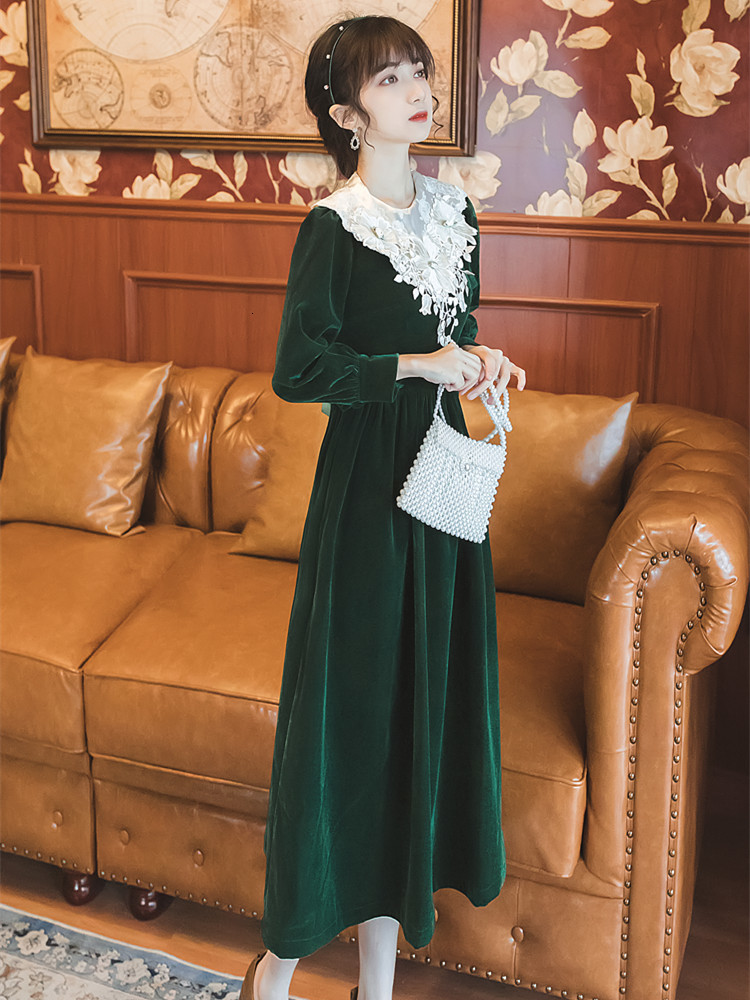 2021 of Vintage Full Night Velvet and Mid-calf Lace Party Dress Women in Elegant Spring Dresses Jfob, Blue
2021 of Vintage Full Night Velvet and Mid-calf Lace Party Dress Women in Elegant Spring Dresses Jfob, Blue