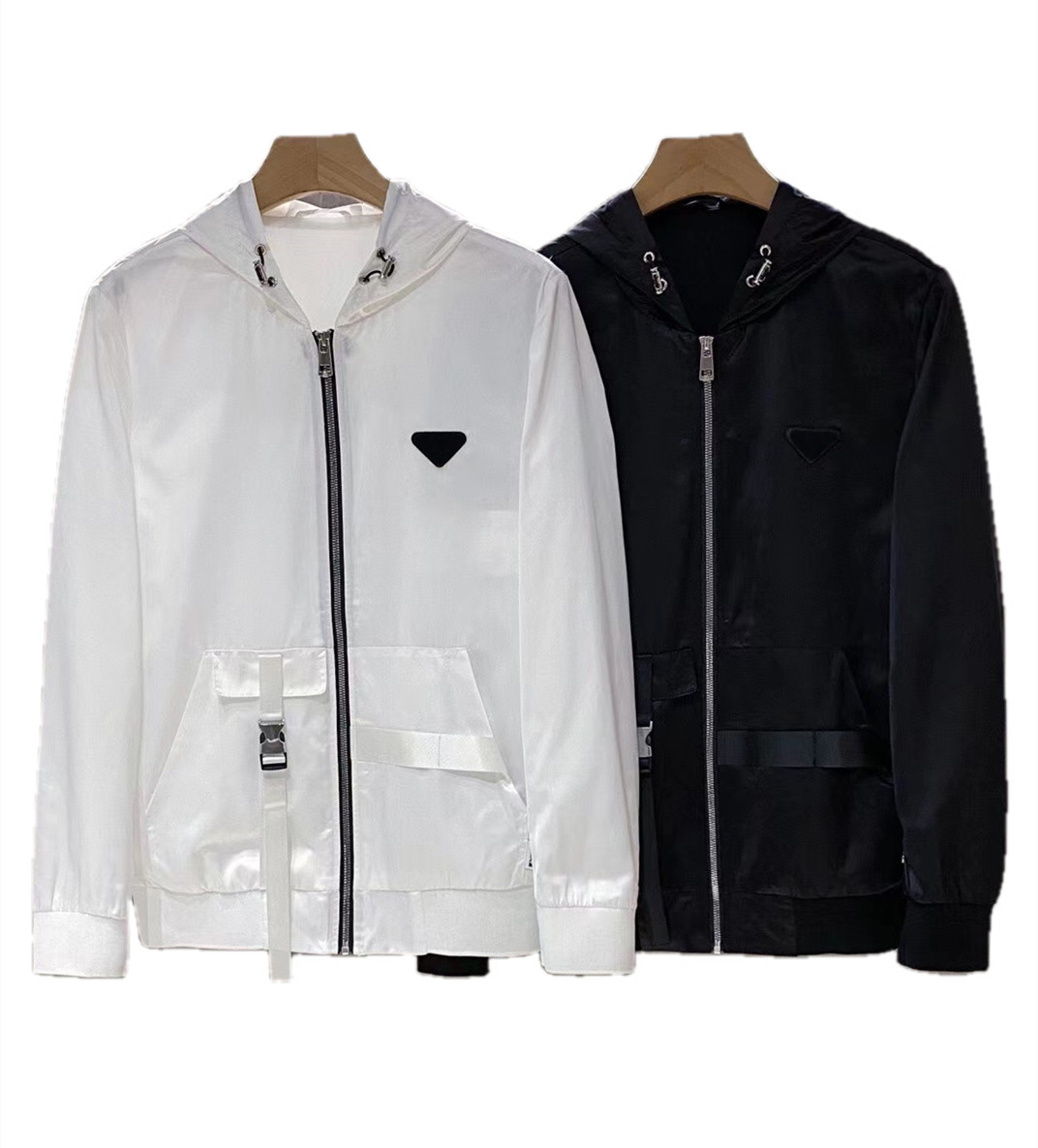 Prad Designer Spring Autumn Mens Jacket Black White Smooth Polyester Fabric Delicate Sheen Hooded Jacket, Black;brown
Prad Designer Spring Autumn Mens Jacket Black White Smooth Polyester Fabric Delicate Sheen Hooded Jacket, Black;brown