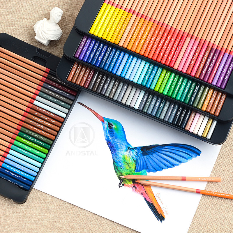 Andstal Marco Renoir 120 Colors Professional Oil Color Pencil 12/24/48/72/100/120 Art Set drawing sketch Colour colored pencils 201223