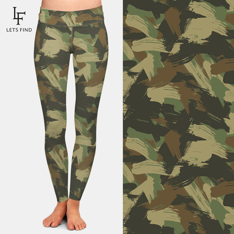 High Quality Women Fashion High Waist Leggings 3D Printed Graffiti Pattern Plus Size Ankle-Length Casual Leggings 201202