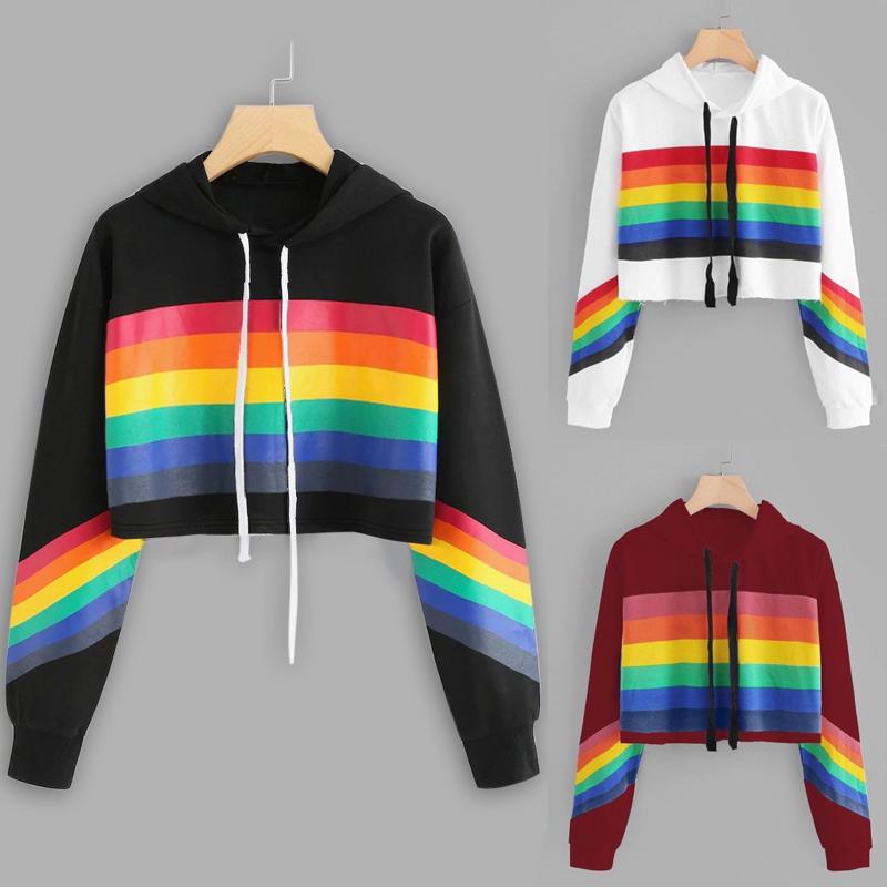 Trendy Women's Spring And Autumn Casual Loose Rainbow Striped Hooded Long-sleeved Sweater Vêtements Pour Femmes, We
Trendy Women's Spring And Autumn Casual Loose Rainbow Striped Hooded Long-sleeved Sweater Vêtements Pour Femmes, We