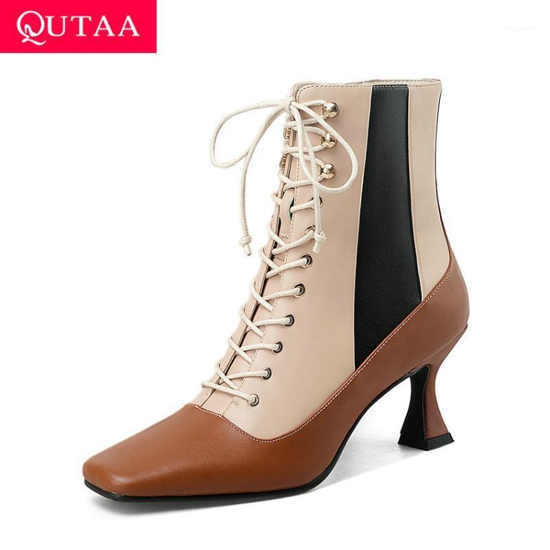 QUTAA 2020 Ankle Boots Square Toe PU Leather Women Shoes Autumn Winter Hoof High Heel Lace Up Zipper Short Boots Big Size 34-431, Black
QUTAA 2020 Ankle Boots Square Toe PU Leather Women Shoes Autumn Winter Hoof High Heel Lace Up Zipper Short Boots Big Size 34-431, Black