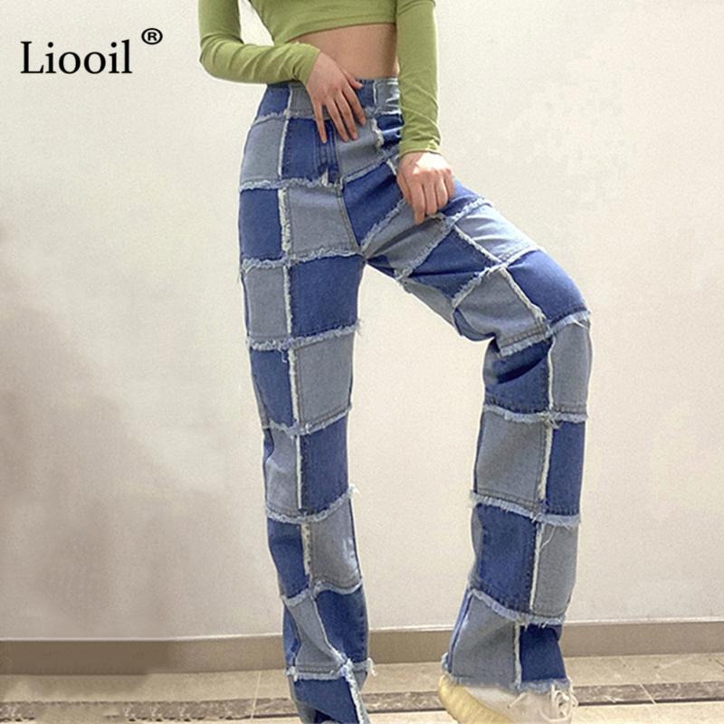Liooil Patchwork High Waist Straight Leg Jeans Women 2020 Fall Winter Streetwear Color Block Jean Trousers Blue Sexy Denim Pants
Liooil Patchwork High Waist Straight Leg Jeans Women 2020 Fall Winter Streetwear Color Block Jean Trousers Blue Sexy Denim Pants