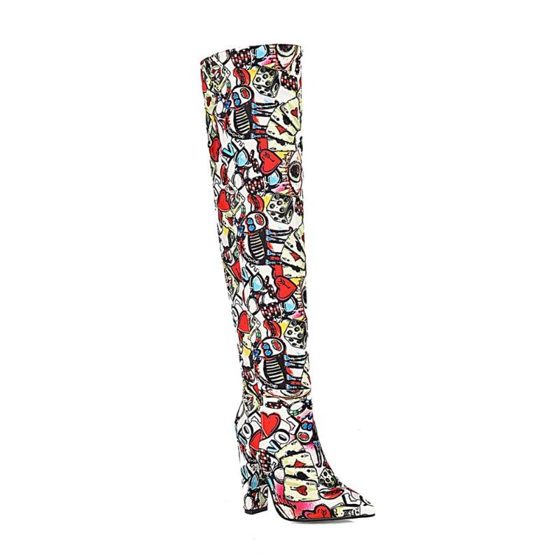 European And American Style Floral Fabric And Solid Color High-Tube Over-The-Knee High-Heeled Women's Shoes Pointed Thick Heels, Floral cloth
European And American Style Floral Fabric And Solid Color High-Tube Over-The-Knee High-Heeled Women's Shoes Pointed Thick Heels, Floral cloth
