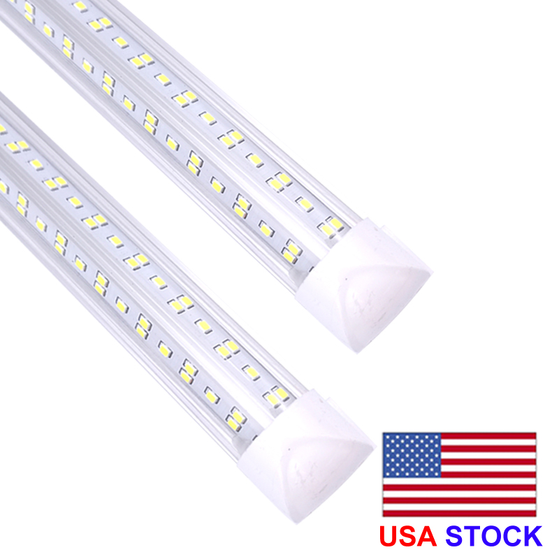 

SMD 2835 T8 V shaped Integrated LED tube Double Line Bar light 1ft 2ft 3ft 4ft 5ft 6ft 8ft 85-265V Led Tubes Fixture