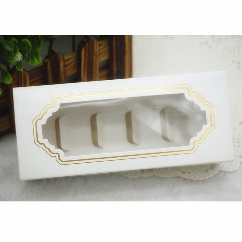 Macaron Packing Boxes Wedding Party 5/10 Pack Cake Storage Biscuit Clear Window Paper Box Cake Decoration Baking Ornaments VT1889