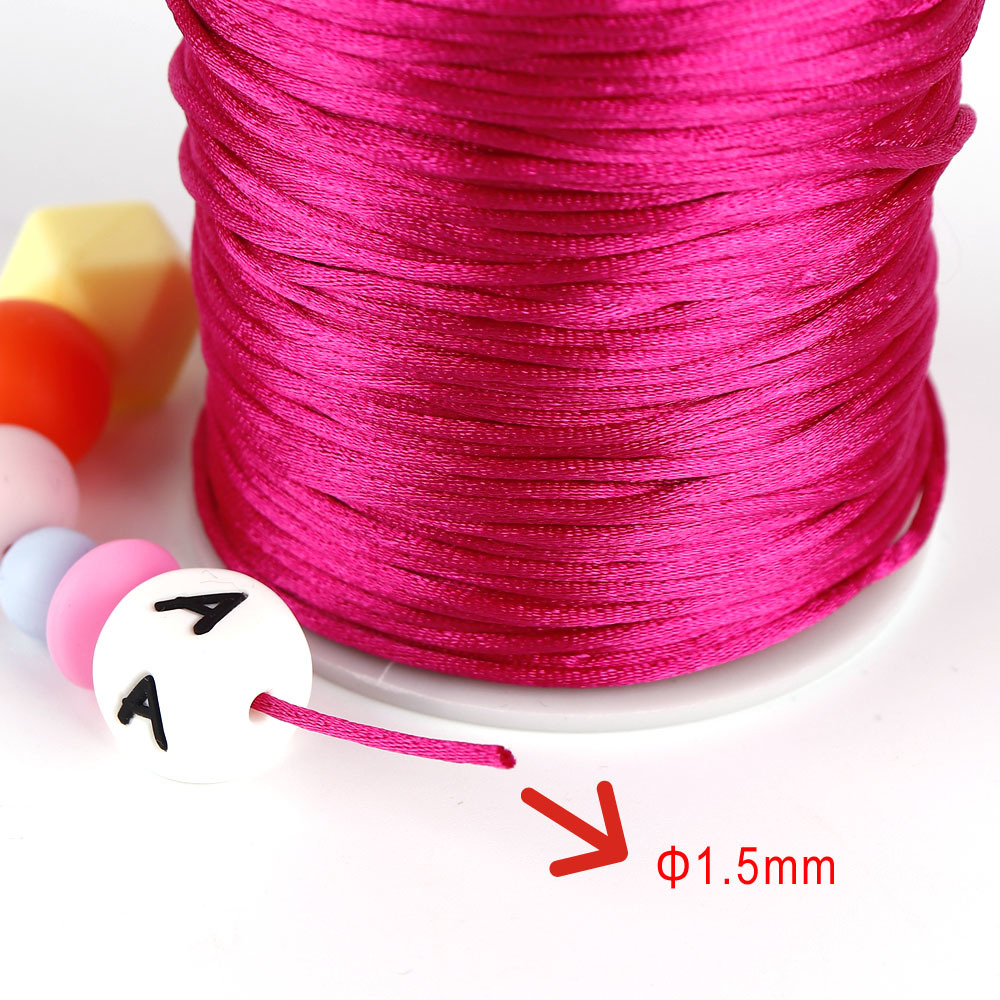 80m/pcs Teething Cords Satin Nylon Cord For Pendant Silicone Teether Necklace Teething Holder Chain Accessory Diy Y1221