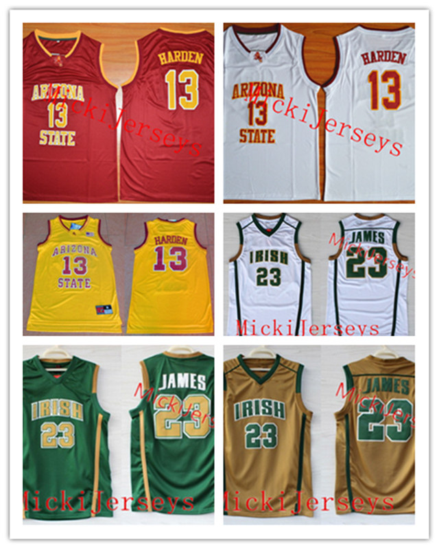 Mens NCAA Arizona State Sun Devils James Harden Basketball Jersey #23 LeBron James St. Vincent St. Mary High IRISH School Jerseys, Black
Mens NCAA Arizona State Sun Devils James Harden Basketball Jersey #23 LeBron James St. Vincent St. Mary High IRISH School Jerseys, Black