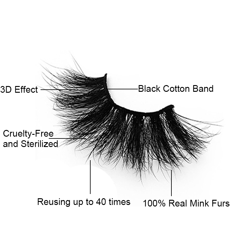 Fashion Beauty Product Women Eyelash 25 MM 3D False Eyelashes Mink Eyelashes Extension Tools