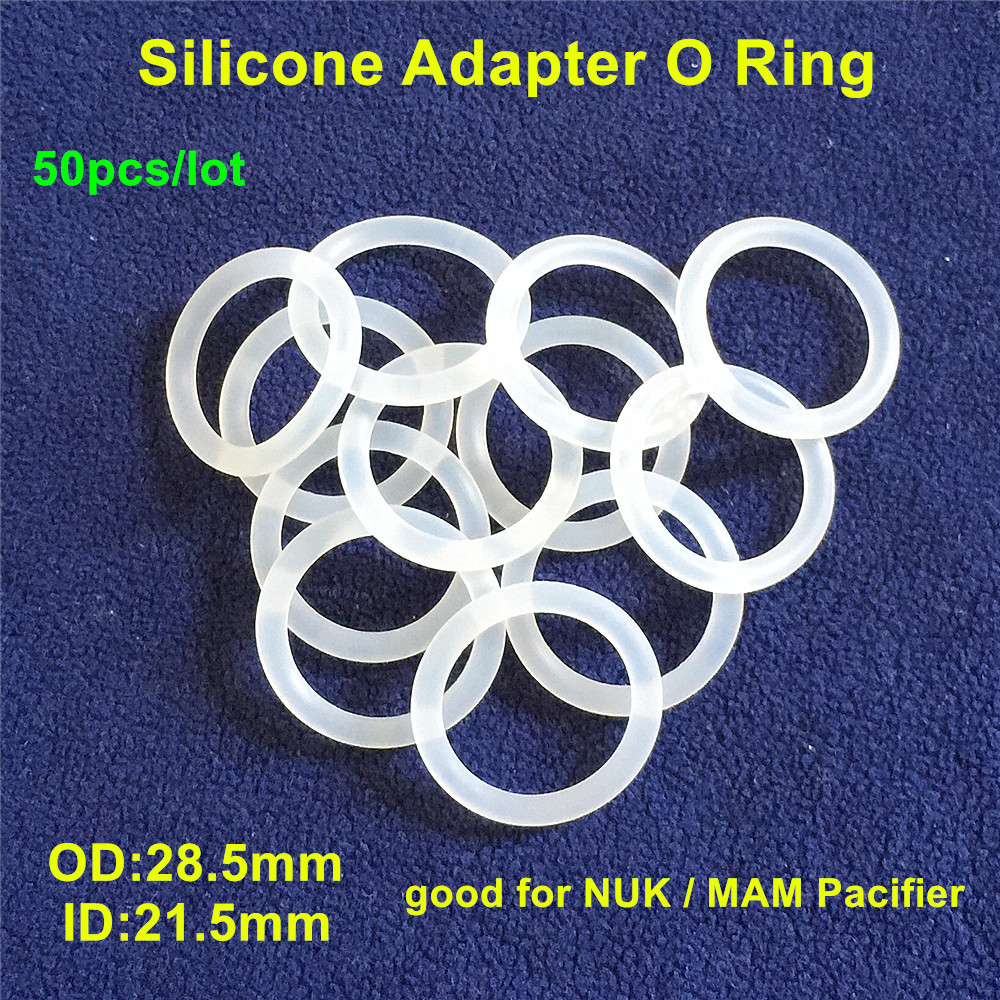 Chenkai 50pcs Clear Silicone Adapter O Rings DIY Baby Pacifier Dummy MAM Napkin Holder O Ring Transparent BPA Free Food Grade Y1221