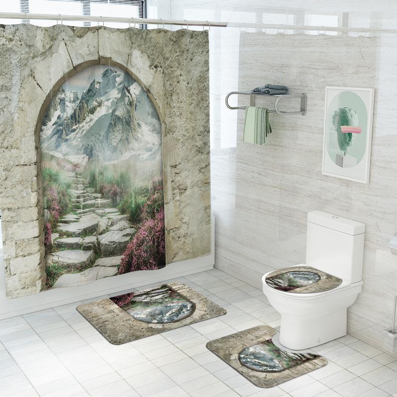 Stone Gate Behind Snow Mountain Fabric Shower Curtain Landscape Bath Screen Bathroom Curtains Non-Slip Rug Toilet Lid Cover Mat1
Stone Gate Behind Snow Mountain Fabric Shower Curtain Landscape Bath Screen Bathroom Curtains Non-Slip Rug Toilet Lid Cover Mat1