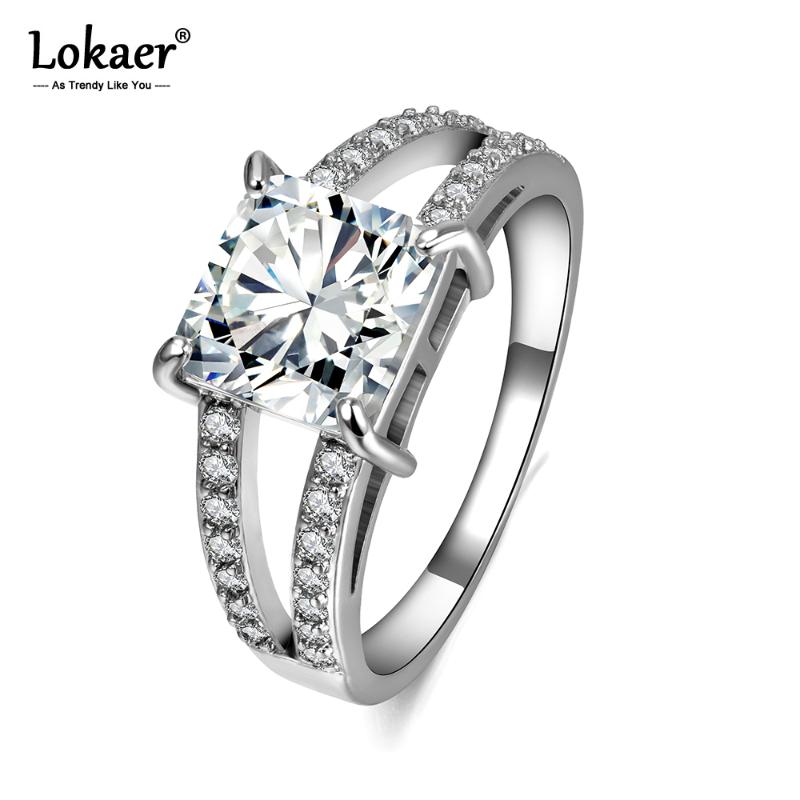 Wedding Rings Lokaer Sparkling Classic Cut Square Cubic Zirconia Silver Color Simple Female Jewelry Bague Femme LR17128
Wedding Rings Lokaer Sparkling Classic Cut Square Cubic Zirconia Silver Color Simple Female Jewelry Bague Femme LR17128