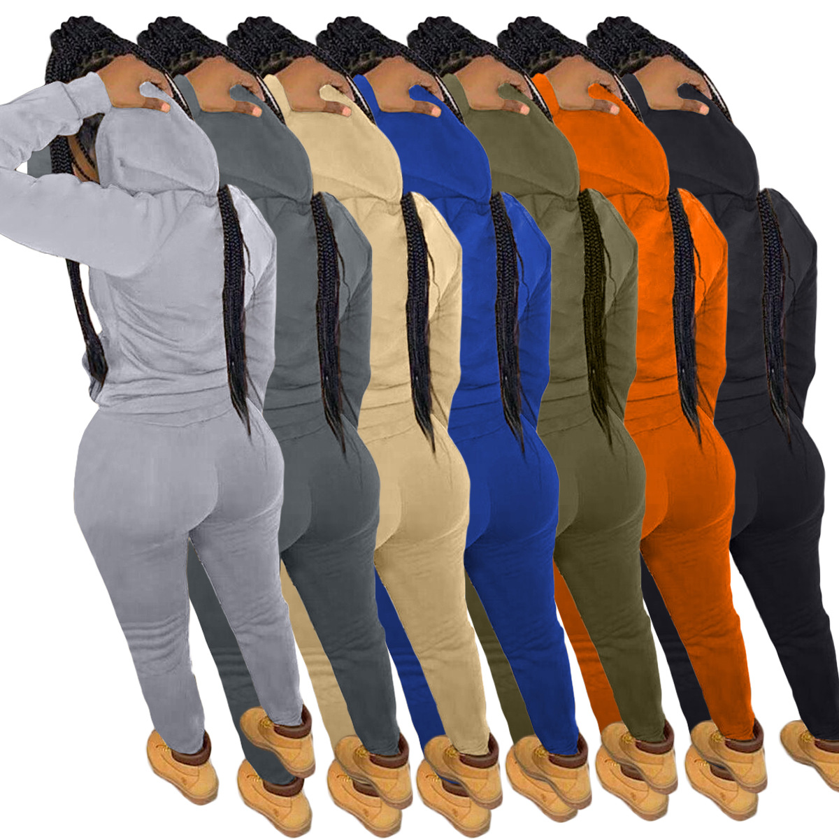Fashion women's autumn and winter new leisure hooded sweater sports suit two-piece suit